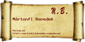 Mártonfi Benedek névjegykártya